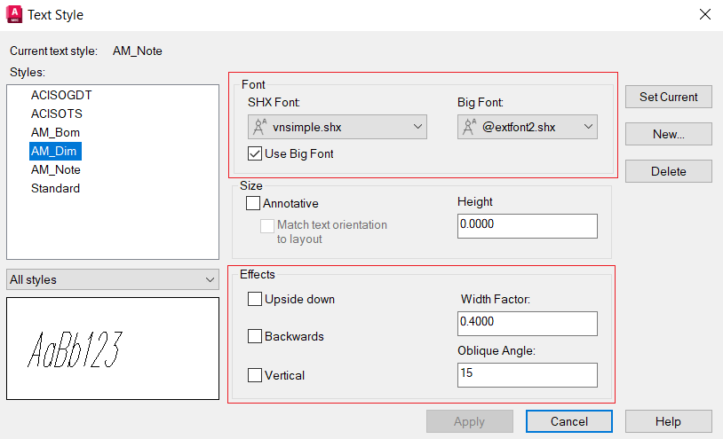 Mẫu kiểu chữ dùng trong bản vẽ cơ khí